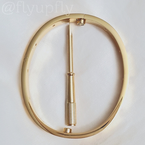 Bracelet 18k Gold Filled Screw Bangle - Picture 8 of 9